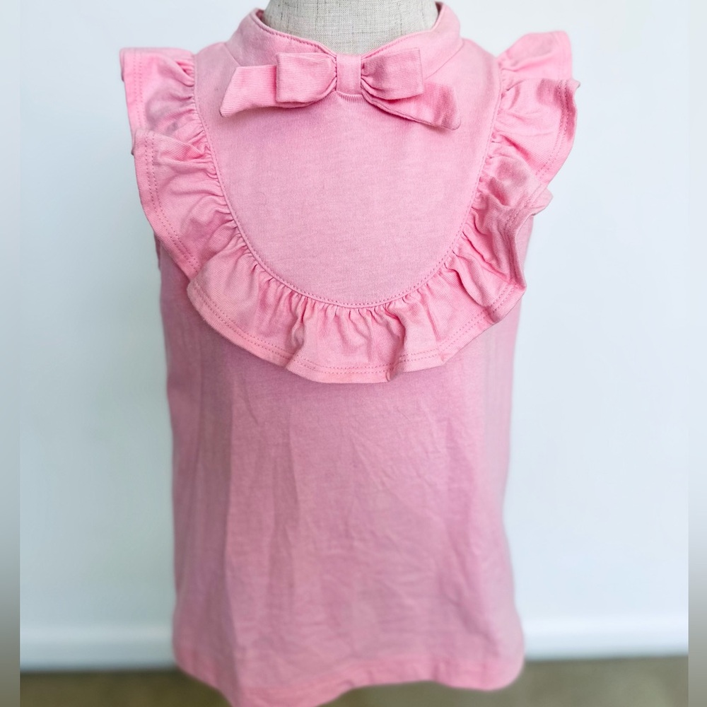 Pink Ruffled Bow Top Janie and Jack girls 7